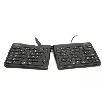 BakkerElkhuizen Goldtouch Travel Go2 Wired DE Qwertz, Mini, Juhtmega, USB, Käärmeklambriga lüliti, QWERTZ, Must