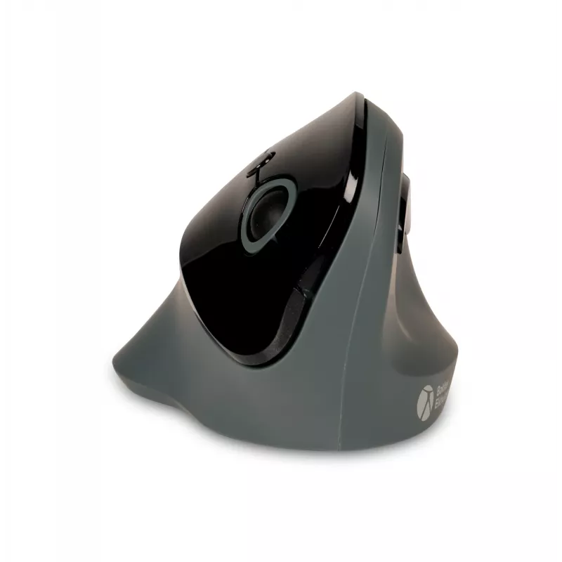 BakkerElkhuizen PRF Mouse Wireless tumehall, paremakäeline, vertikaalne disain, optiline, RF-juhtmevaba, 1600 DPI, must, hall