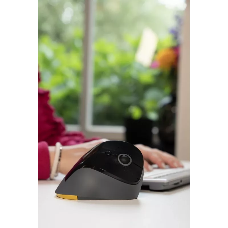 BakkerElkhuizen PRF Mouse Wireless tumehall, paremakäeline, vertikaalne disain, optiline, RF-juhtmevaba, 1600 DPI, must, hall