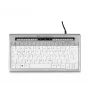 BakkerElkhuizen S-Board 840 DE Qwertz, Tenkeyless (80–87%), juhtmega, USB, käärmeklähviti, QWERTZ, helehall, valge