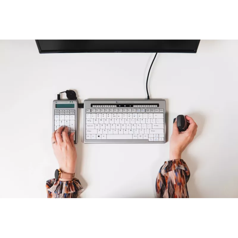 BakkerElkhuizen S-board 840 numbriklaviatuur, USB, PC, 1,2 m, helehall, valge