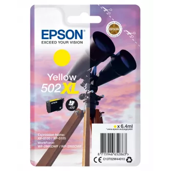 Epson üksikpakend kollane 502XL tint, suure (XL) saagikusega, kollane, pigmendipõhine tint, 6,4 ml, 1 tk, 470 lehekülge