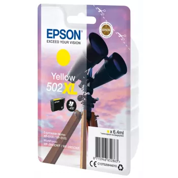 Epson üksikpakend kollane 502XL tint, suure (XL) saagikusega, kollane, pigmendipõhine tint, 6,4 ml, 1 tk, 470 lehekülge