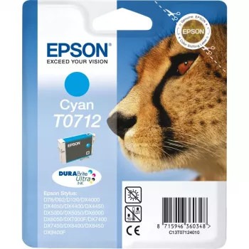 Epson Cheetah Singlepack tsüaan T0712 DURABrite Ultra tint, tsüaan, 1 tk