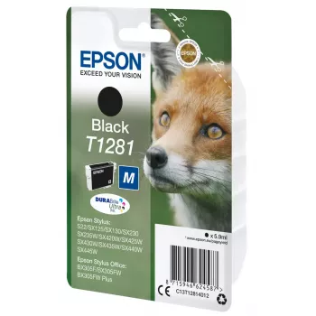 Epson T1281 Fox Singlepack tindikassett, must
