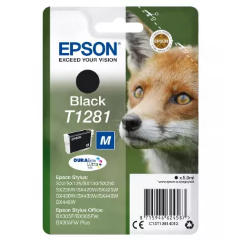 Epson T1281 Fox Singlepack tindikassett, must