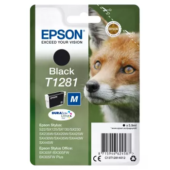 Epson Fox Singlepack Must T1281 DURABrite Ultra tint, must, pigmendipõhine tint, 5,9 ml, 1 tk