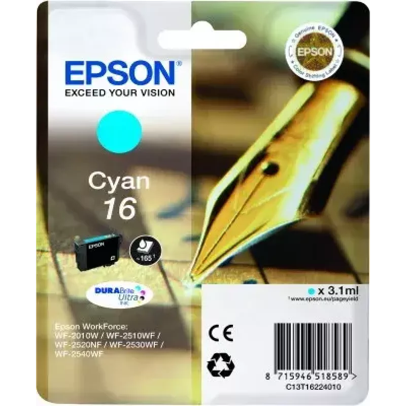 Epson C13T16224010 DURABrite Ultra tsüaan tindipadrun Standardse mahuga Üksikpakend