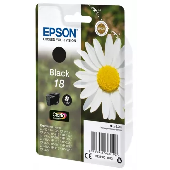 Epson Daisy Singlepack Must 18 Claria Home Ink, Must, Pigmendipõhine tint, 5.2 ml, 1 tk, 175 lehekülge