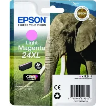 Tindikassett Epson Elephant Singlepack Light magenta 24XL Claria Photo HD (üksik, pigmendipõhine, hele magenta)