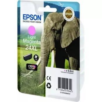 Tindikassett Epson Elephant Singlepack Light magenta 24XL Claria Photo HD (üksik, pigmendipõhine, hele magenta)