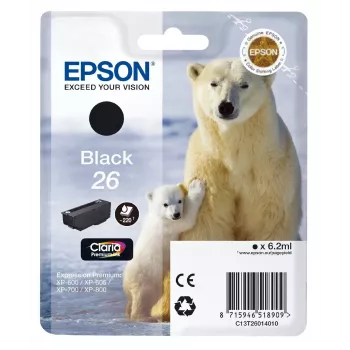 Epson Polar bear Singlepack Must 26 Claria Premium Ink, Must, Pigmenttint, 1 tk