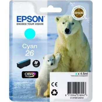 Tindikassett Epson C13T26124010 üksikpakend tsüaan 26 Claria Premium — Tsüaan, 1 tk