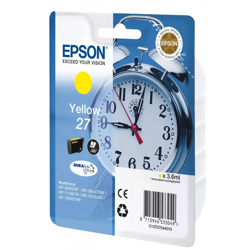 Epson Alarm clock 27 DURABrite Ultra tindikassett 1 tk Originaal kollane