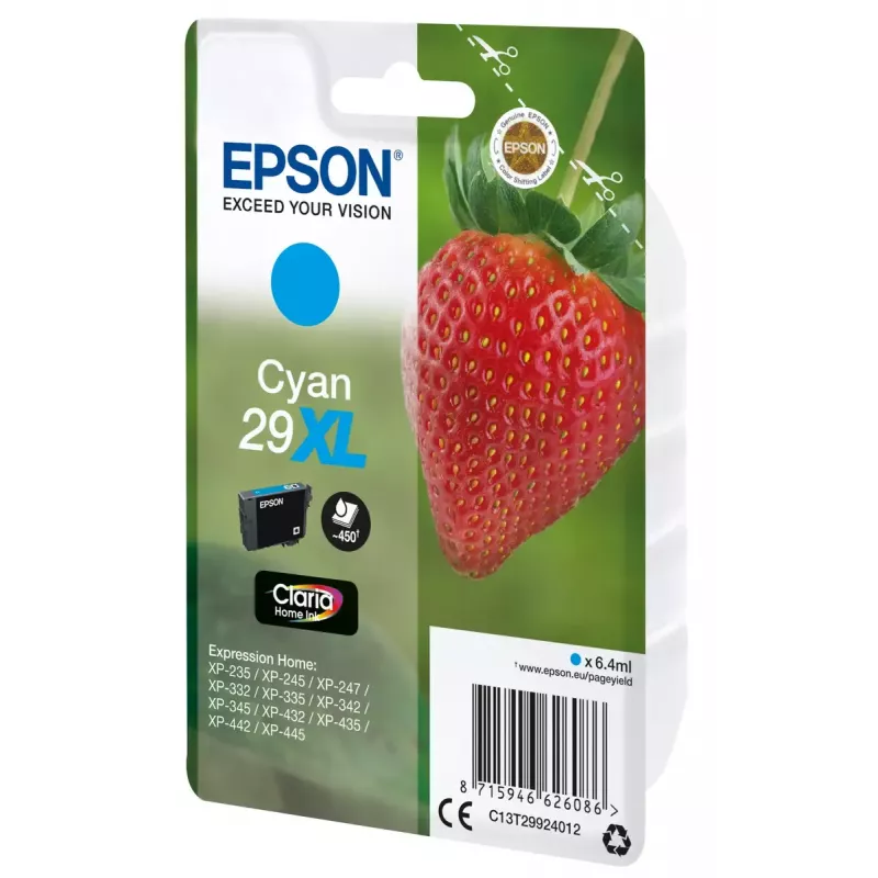 Epson Strawberry 29XL C tindikassett 1 tk Originaal Kõrge (XL) tootlikkusega Tsüaan