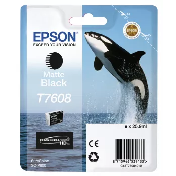 Epson T7608 Matt must, Matt must, Pigmenttint, 25.9 ml, 1 tk