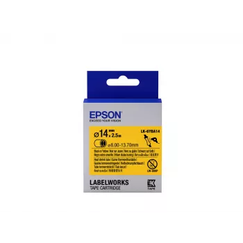 Epson Label Cartridge Heat Shrink Tube (HST) LK-6YBA14 Must/kollane D14mm (2.5m)