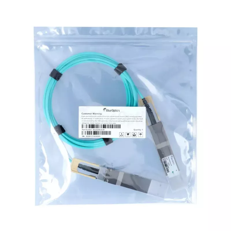 Võrgukaabel BlueOptics C-DQ8FNM003-H0-M-BO QSFP-DD InfiniBand 3 m Akvamariin