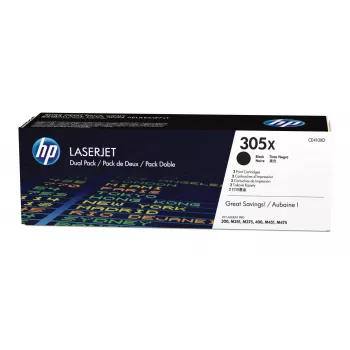 HP 305X 2-pakk suure saagikusega must originaal LaserJet toonerikassetid