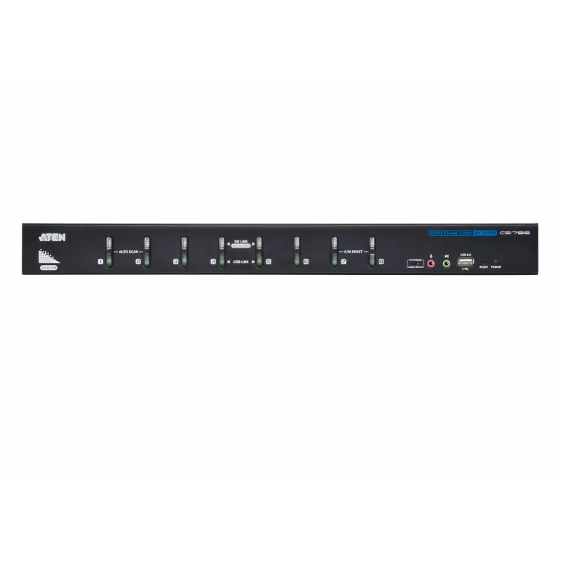 ATEN 8-pordiline USB DVI Dual Link KVM-lüliti helitoega