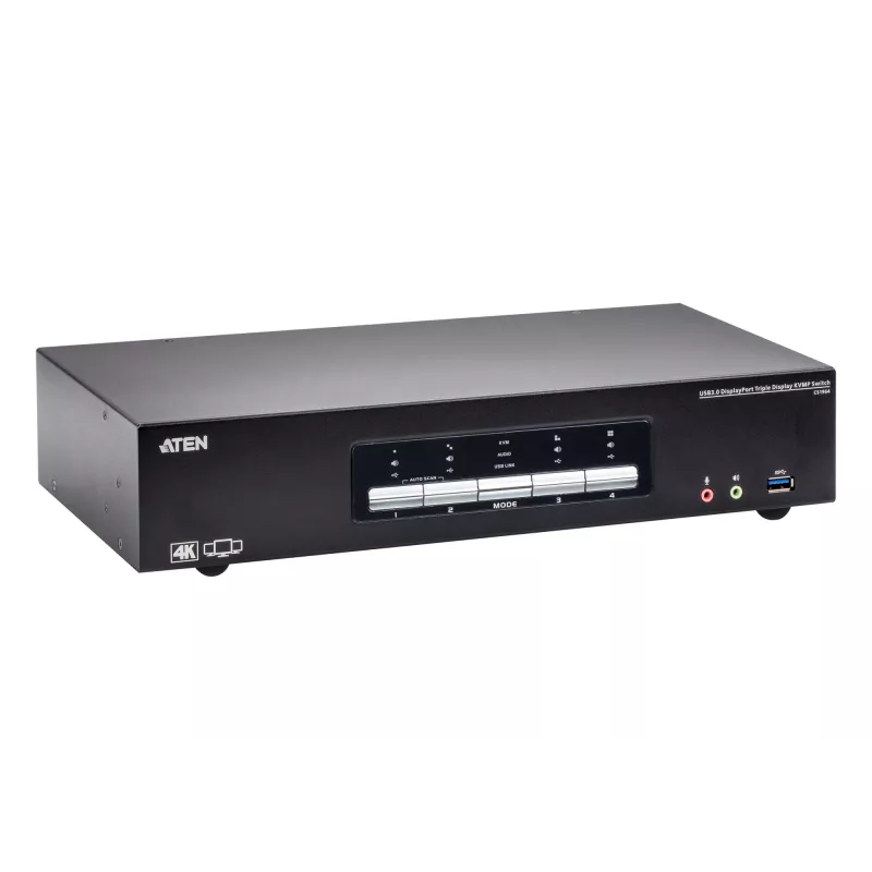 KVMP-lüliti ATEN 4P USB3.0 4K DP TRIPLE VIEW