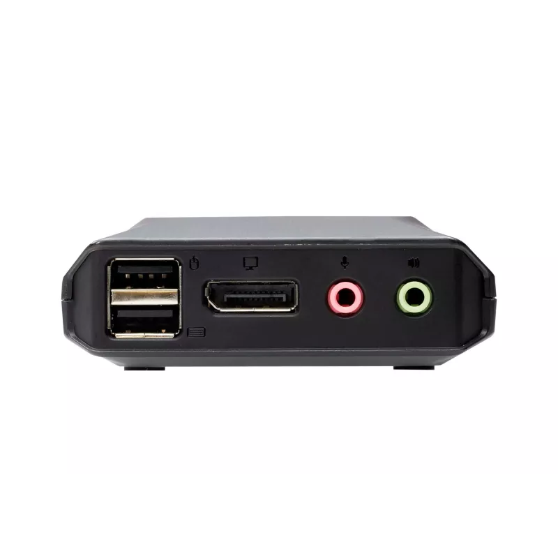 ATEN 2-pordiline USB-C DisplayPort hübriidkaabliga KVM-lüliti, 4096 x 2160 pikslit, 4K Ultra HD, 0,74 W, must