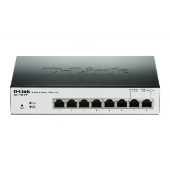 D-Link DGS-1100-08P võrgulüliti Hallatav L2 Gigabit Ethernet (10/100/1000) Power over Ethernet (PoE) Must