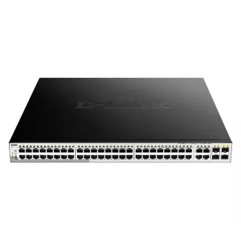 D-Link 52-port PoE Gigabit Smart Managed Switch koos 4 x 100/1000Mbps Combo pordiga