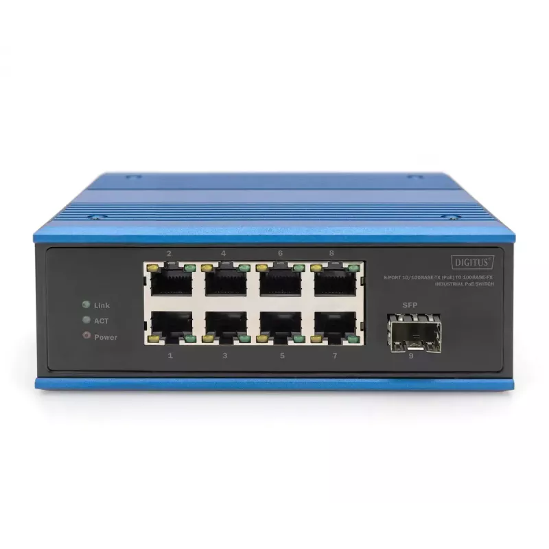 Haldamatu lüliti Digitus DN-651133 8 porti Fast Ethernet tööstuslik 1 SFP üleslink