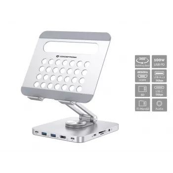 Conceptronic DONN26G, Silver, Tablet, Multimeediumialus, Alumiinium, 100 W, MicroSD (TransFlash), SD, SDHC, SDXC