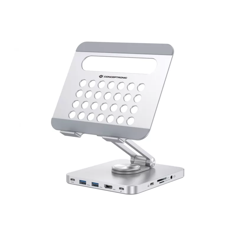Conceptronic DONN26G, Silver, Tablet, Multimeediumialus, Alumiinium, 100 W, MicroSD (TransFlash), SD, SDHC, SDXC