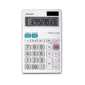 Basic-kalkulaator Sharp EL320WB lauaarvuti 12 numbrikohta valge