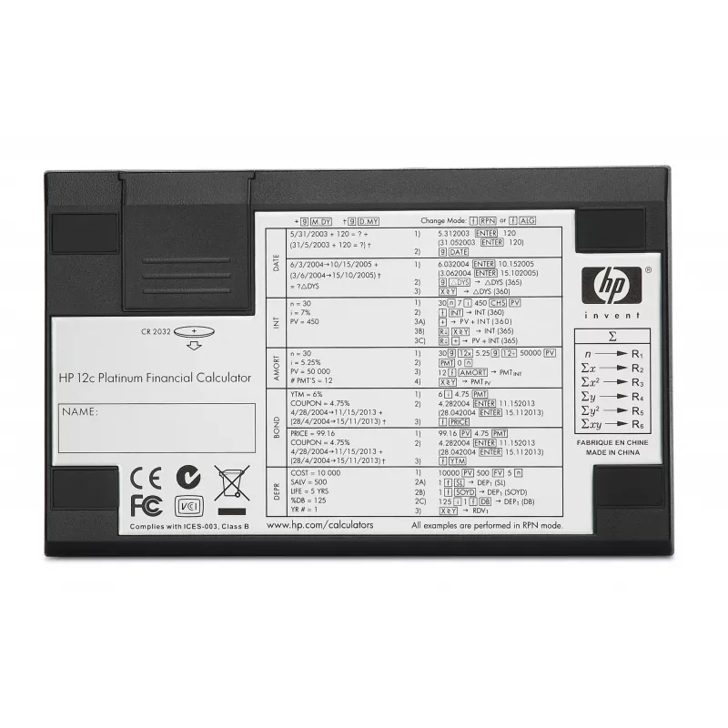 HP 12c kalkulaator Lauaarvuti Finants Alumiinium, Must