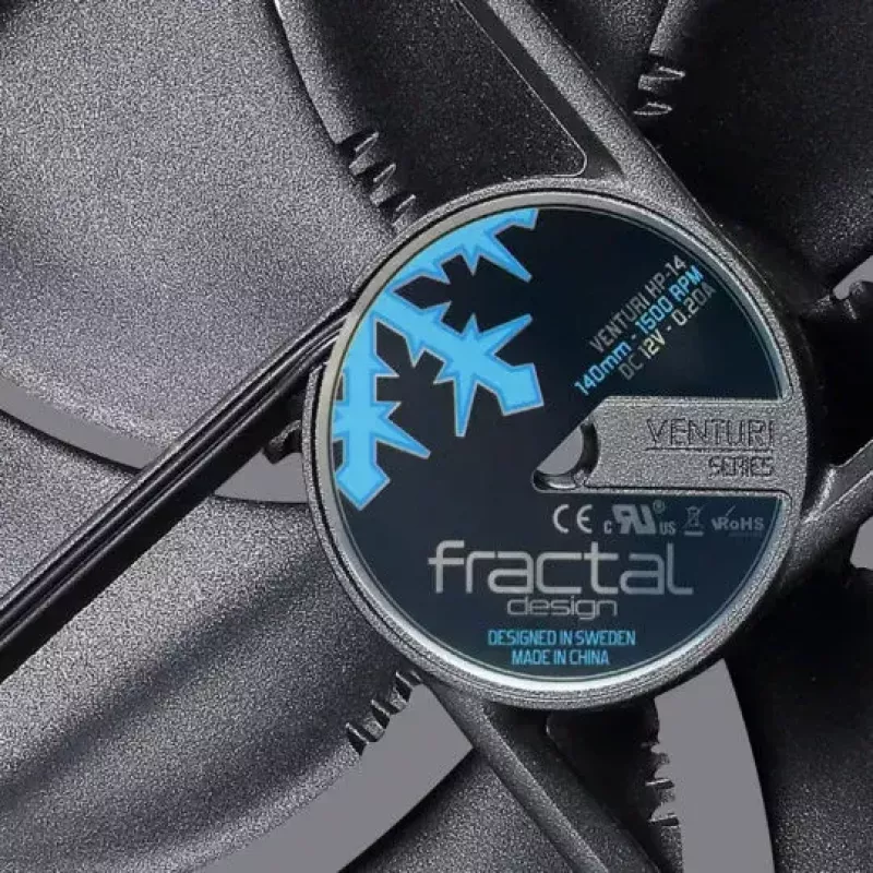 14 cm arvutikorpuse ventilaator Fractal Design Venturi HF-14 — 140 mm, 1200 RPM, 118,2 cfm, FDB, 12 V, 25 mm paksus