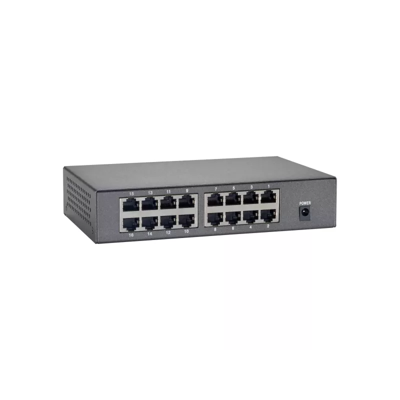 LevelOne 16-pordiline kiire Ethernet PoE kommutaator, 90 W, kiire Ethernet (10/100), täisdupleks, Power over Ethernet (PoE), seinale paigaldatav