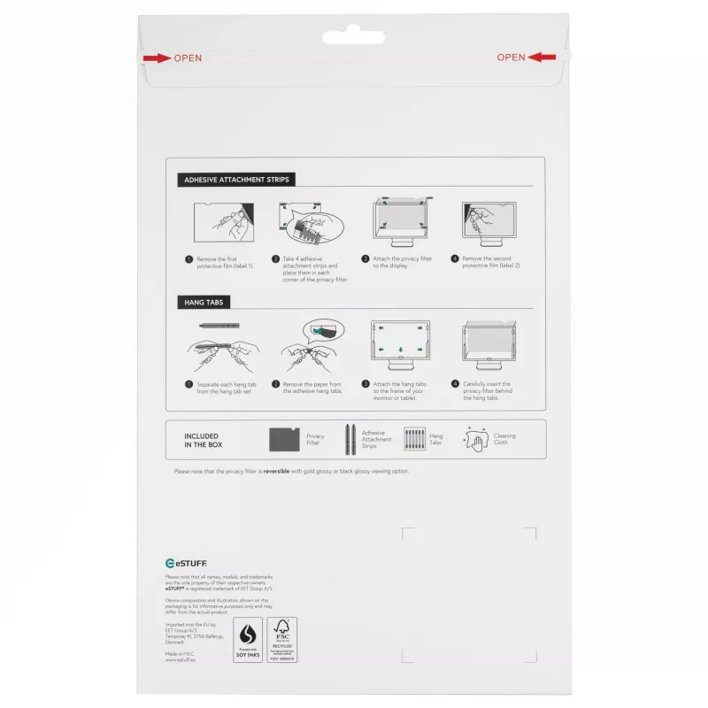 eSTUFF GLBG14310175 privaatsusfilter 35,6 cm (14-tolline) sülearvutile – raamita privaatsusfilter