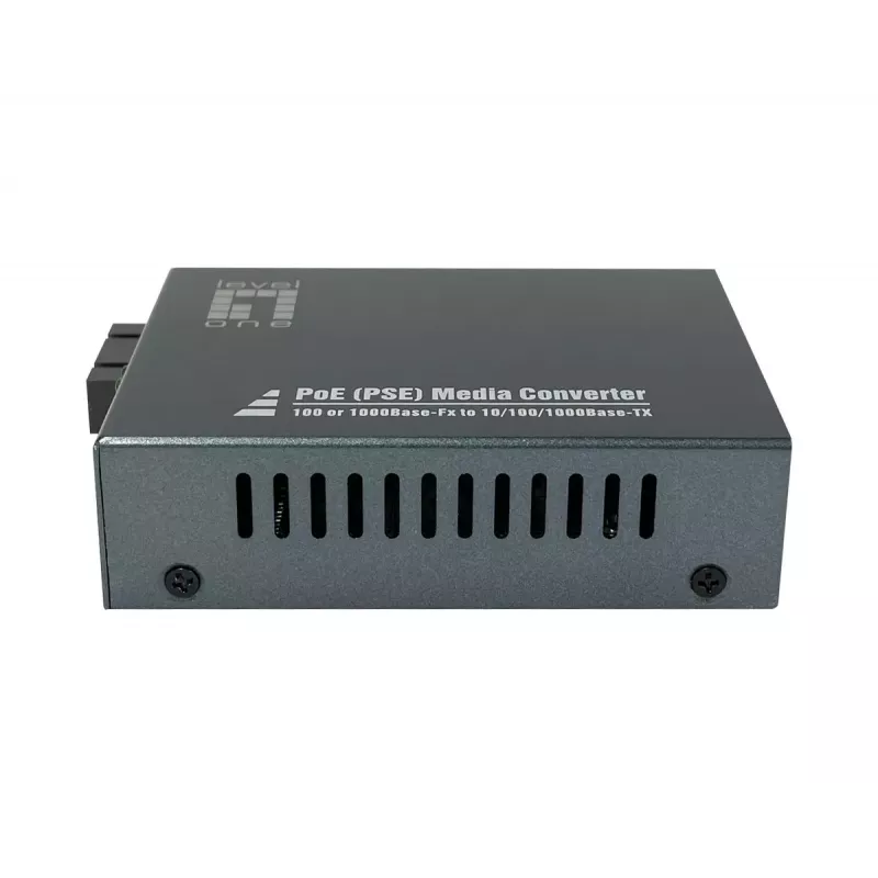 LevelOne RJ45–SC gigabitine meediakonverter, PoE PSE, ühemoodiline kiud, 20 km