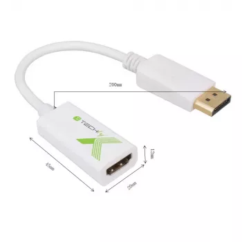 Techly IADAP DP-HDMIFP videokaabli adapter 0,2 m DisplayPort HDMI Valge