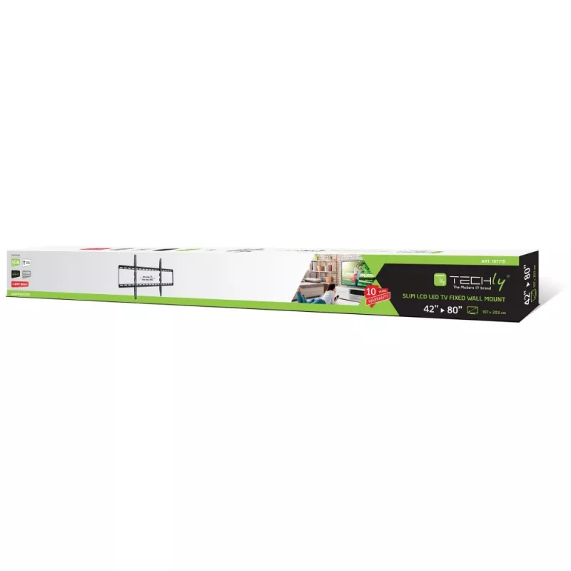 Techly ICA-PLB 162XL teleri seinakinnitus 2,03 m (80 inch) Must