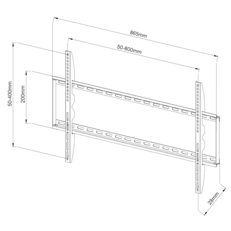 Techly ICA-PLB 162XL teleri seinakinnitus 2,03 m (80 inch) Must