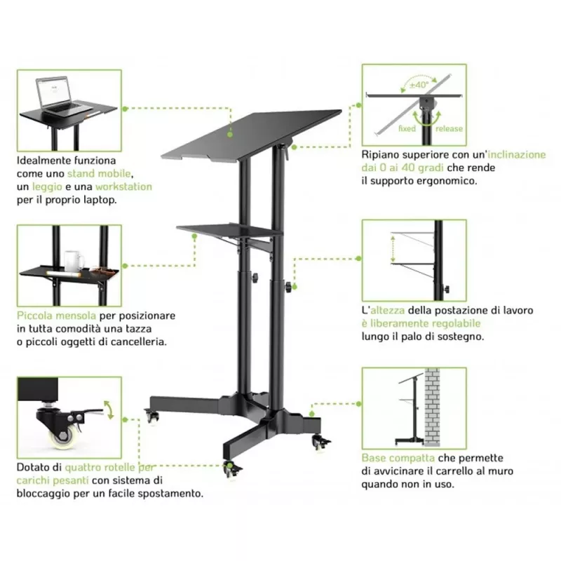 Techly ICA-TB TPM-1BK sülearvuti alus Must
