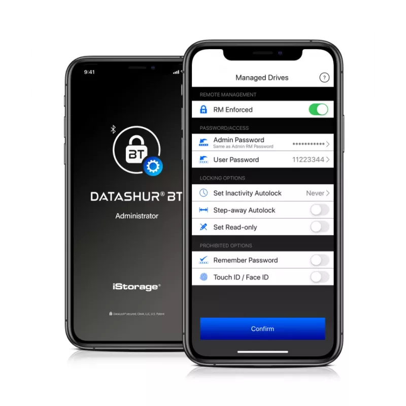 iStorage datAshur BT 64 GB | Krüptitud turvaline mälupulk | Avamine nutitelefoni kaudu Bluetoothi abil | FIPS 140-2 3. taseme sertifikaat | Kaugjuhtimiseks valmis