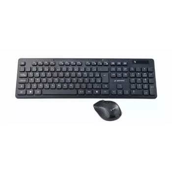 Gembird KBS-WCH-03-DE klaviatuur ja hiir kaasas universaalne RF juhtmevaba QWERTZ saksa must