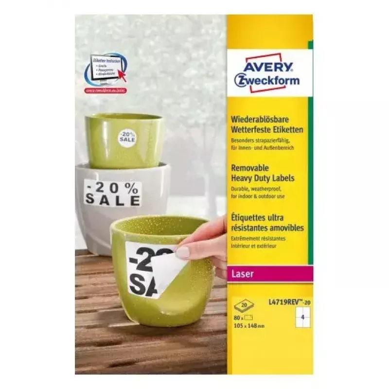 Isekleepuv printerisilt Avery L4719REV-20
