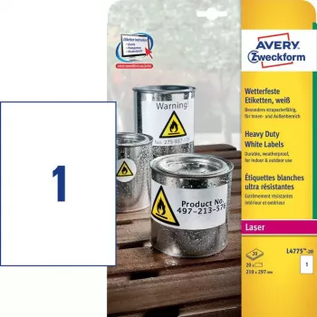 Isekleepuv silt Avery L4775-20 Ümardatud ristkülik