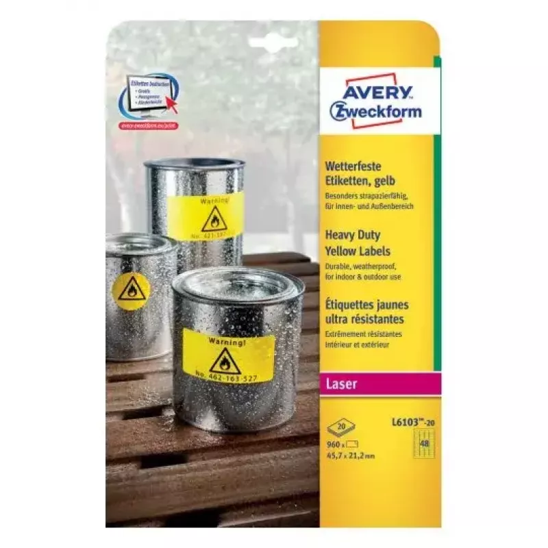Isekleebis Ristkülik Avery L6103-20