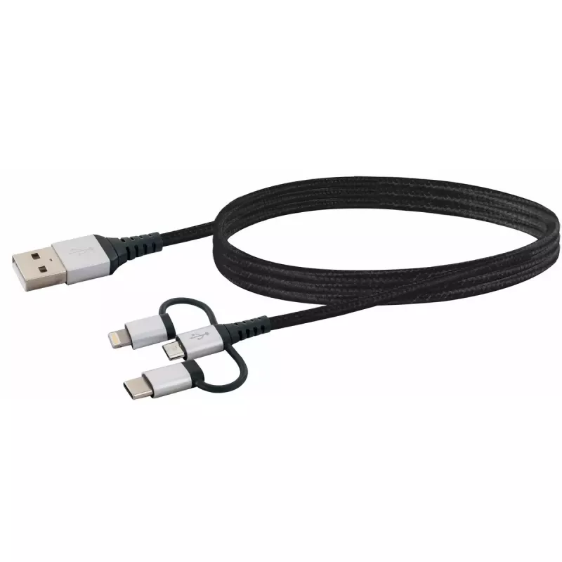 USB-kaabel Schwaiger LKU 100 1,5 m USB 2.0 A Micro-USB B Must Hõbedane