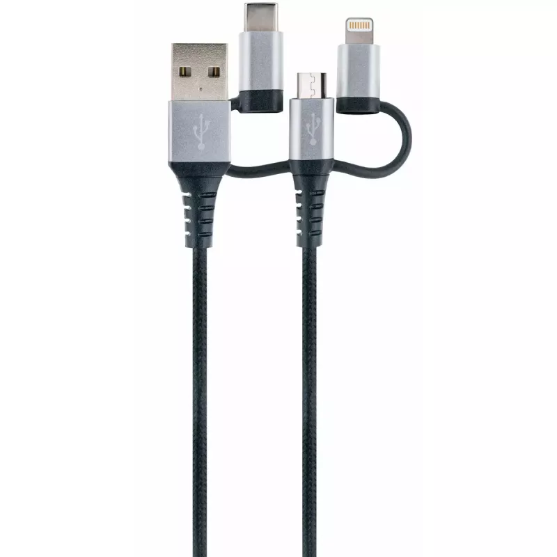 USB-kaabel Schwaiger LKU 100 1,5 m USB 2.0 A Micro-USB B Must Hõbedane