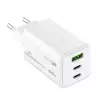 Mobiilseadme laadija MediaRange MRMA116-2 — sisetingimustes kasutatav AC kiirlaadija, 100–240 V sisend, kuni 20 V väljund, 2× USB-C, valge
