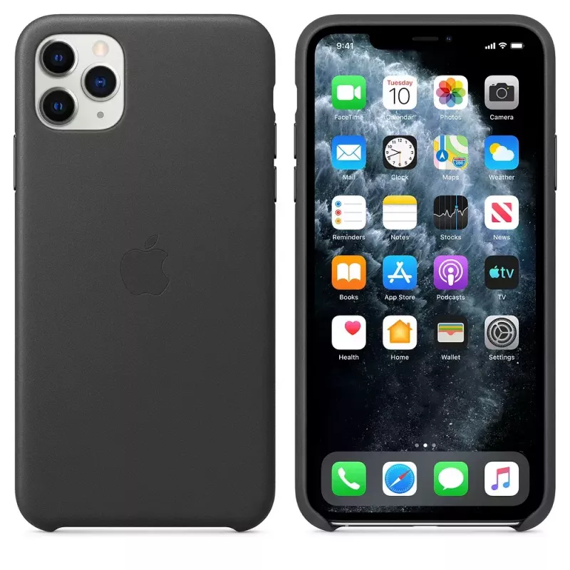 Cover Apple iPhone 11 Pro Max Nahast ümbris Must